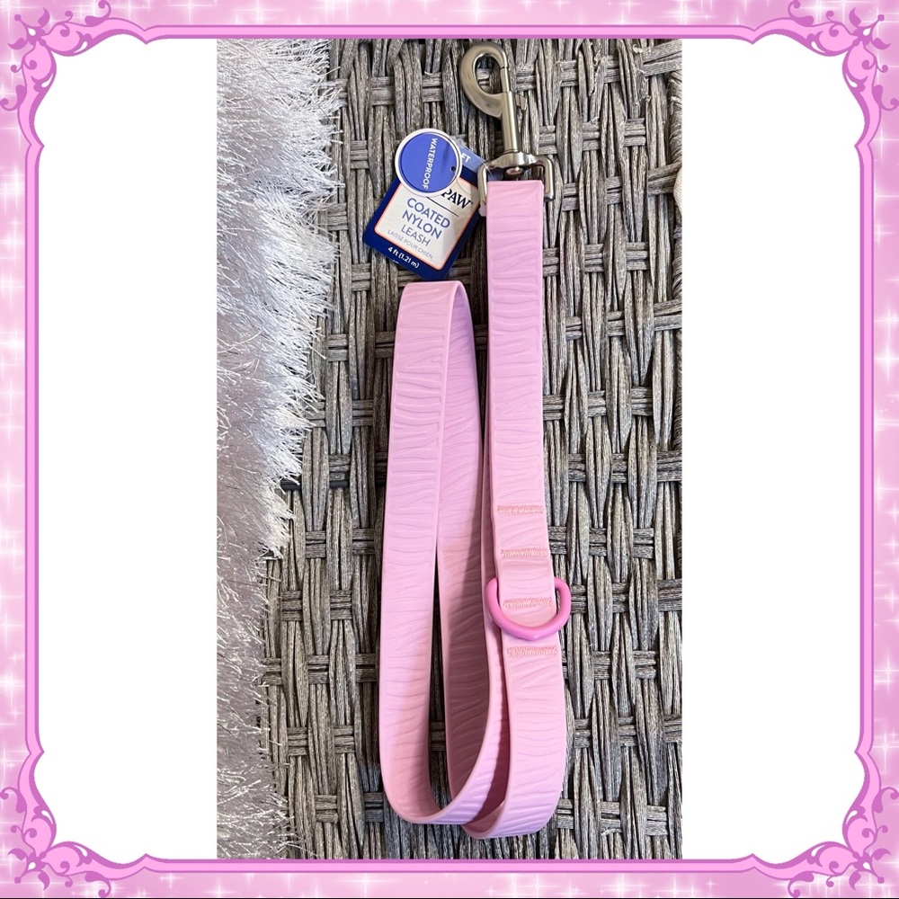 Petsmart Lilac Pink Zebra Coated Nylon Leash Pastel Waterproof Accessory Ring